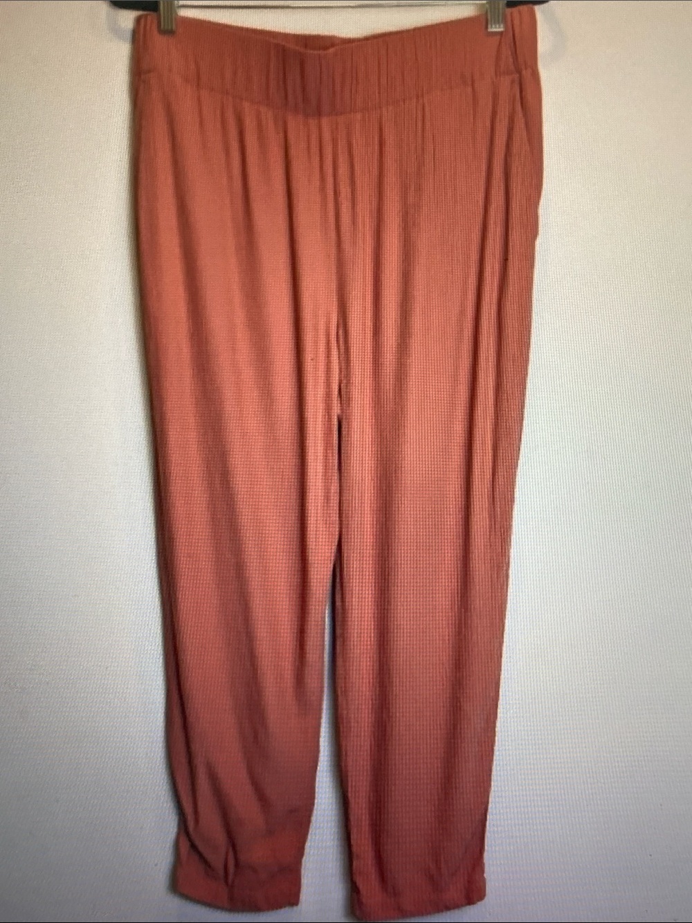 LOFT Ribbed Knit Jogger Pants in Terracotta